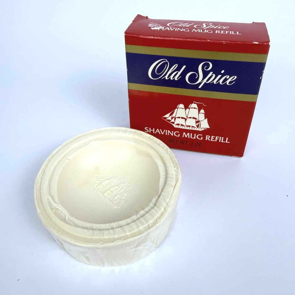 Old Spice Shaving Mug Refill Mens 3 oz White Soap Vintage Grooming Classic Scent